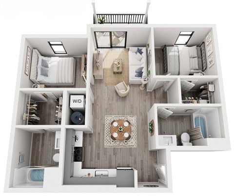 The Confluence on Farwell Apartments in Spokane, Washington 2 Bedroom Floor Plan